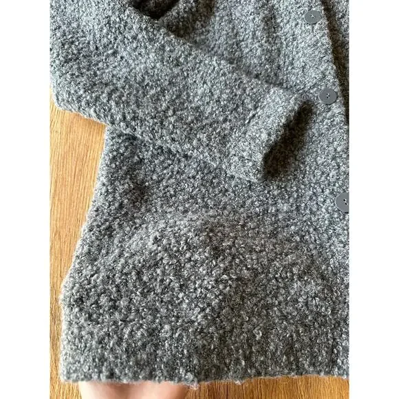 Rosanna Vtg Grey Sherpa Cardigan Wool Blend Sweater Size Medium - Picture 2 of 6